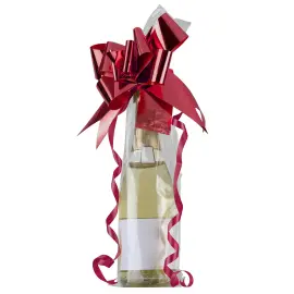 Cellofanpose med Sl&oslash;yfe & Etikett R&oslash;d 2-pakning