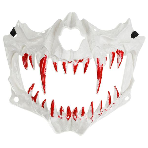 Hodeskalle Halvmaske med Blodige Tenner