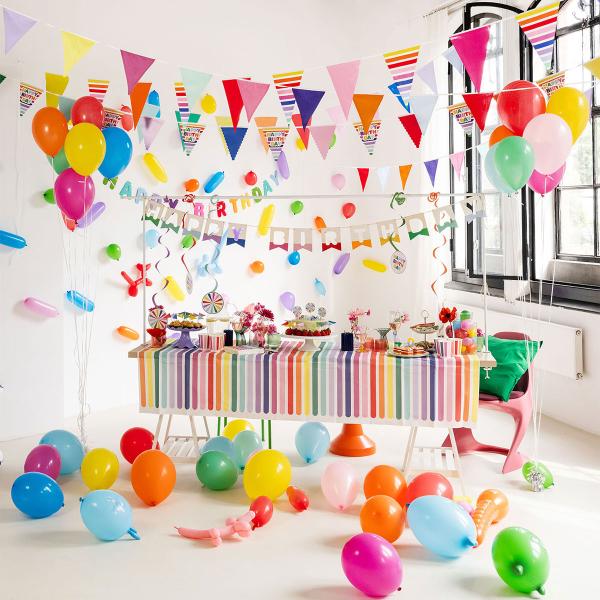 Bokstavgirlander Happy Birthday Flerfarget 1,7 m