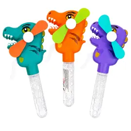 Dinosaur H&aring;nddrevet Vifte med 35 ml S&aring;pebobler 20 cm