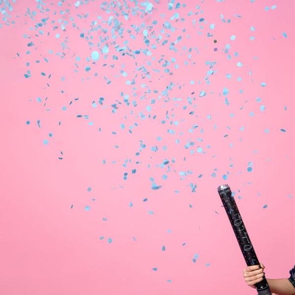 Gender Reveal Konfettikanon Blå