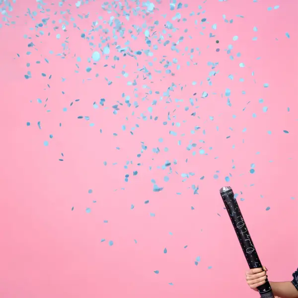 Gender Reveal Konfettikanon Blå