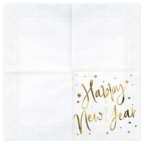 Happy New Year Servietter Hvite