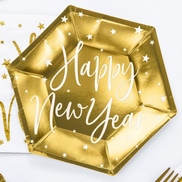 Happy New Year Sekskantede Asjetter