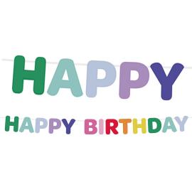 Happy Birthday Bokstavgirlander i Filt 4 m