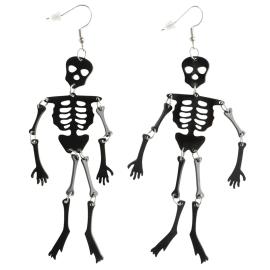 Halloween Øredobber Svarte Skjeletter