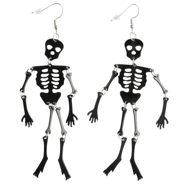 Halloween Øredobber Svarte Skjeletter