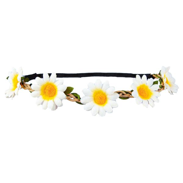 Hårbånd med Blomster Hvitt