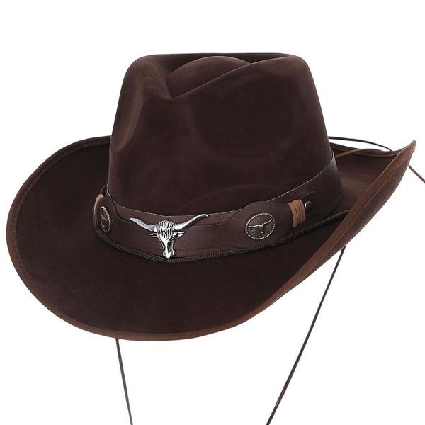 Cowboyhatt Brun Kunstlær Western