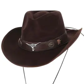 Cowboyhatt Brun Kunstl&aelig;r Western