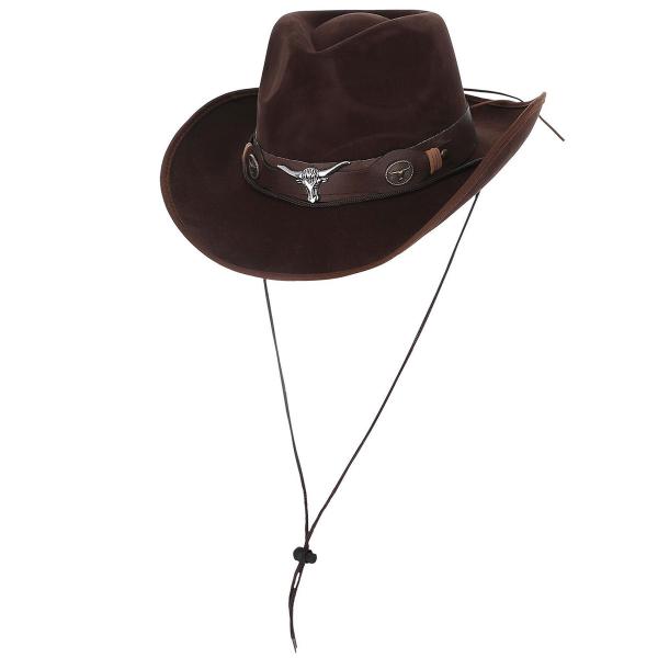 Cowboyhatt Brun Kunstlær Western