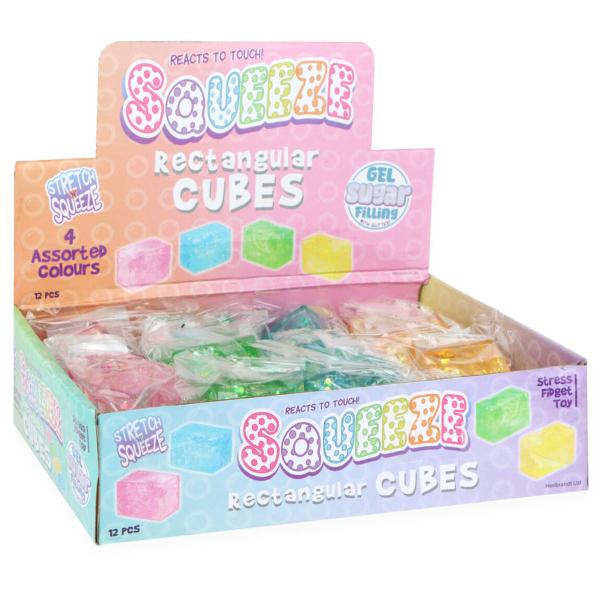 Squeeze Glitrende Blokk Leke 5 cm