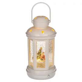 LED Lykt Julenisse med Glitter