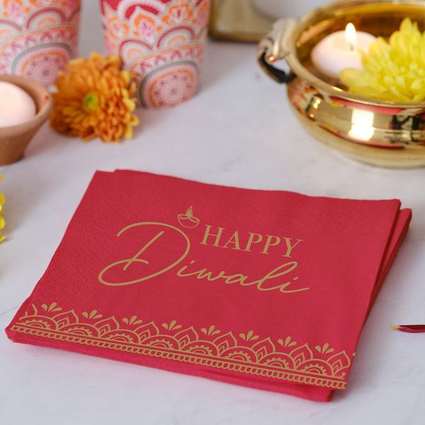 Servietter Happy Diwali 16-pakning