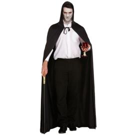 Lang Svart Mantel med Hette