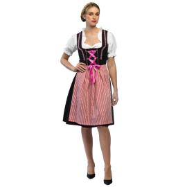 Oktoberfest Tyrolerkjole Rosa/Svart/Hvit