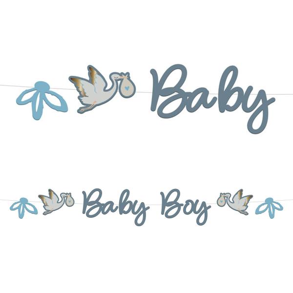 Bokstav-girlander Baby Boy Stork