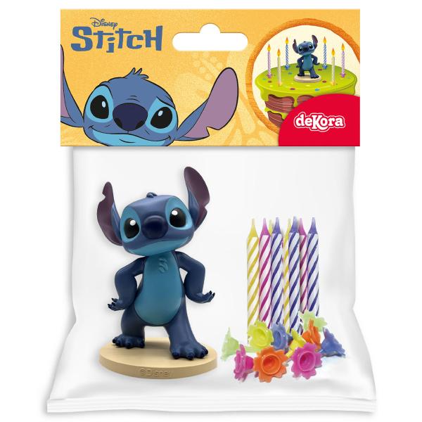 Stitch Kakefigur med 10 Kakelys