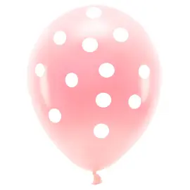 Lyserosa Ballonger med Prikker