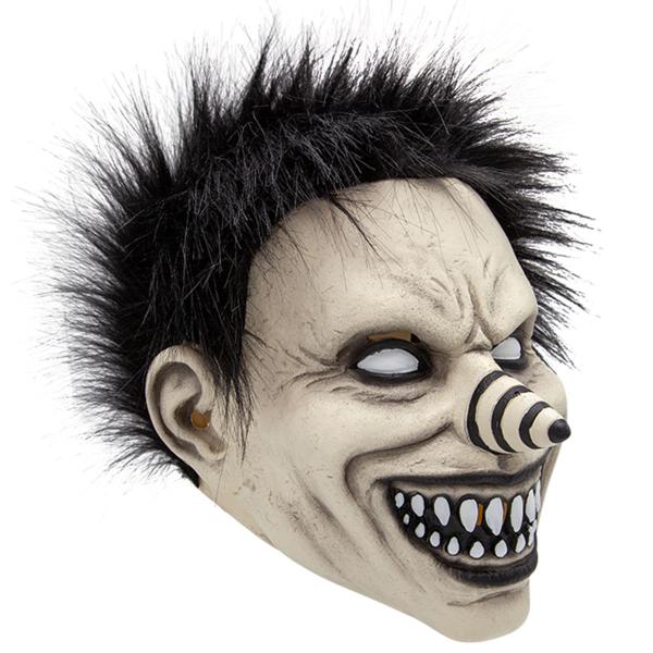 Latexmaske Smilende Klovn med Hår