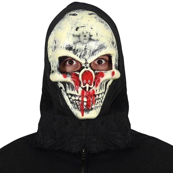 Skjelettmaske med Hette