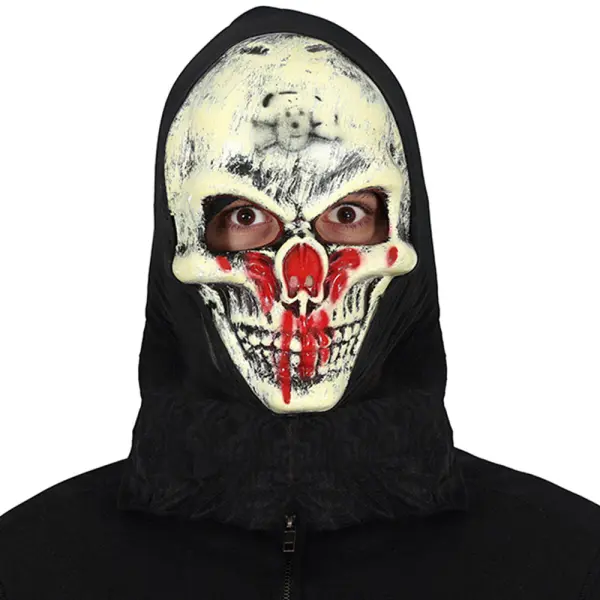 Skjelettmaske med Hette