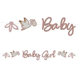 Bokstav-girlander Baby Girl Stork
