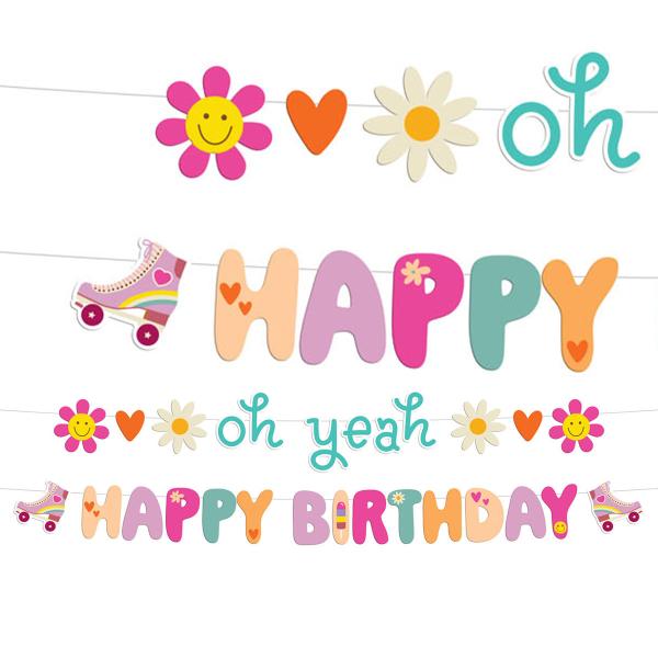 Bokstav-girlander Happy Birthday Boho Girlz