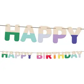 Happy Birthday Bokstavgirlander i Tre 4 m