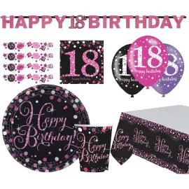 Bursdagspakke Glitter Rosa 18 år 41-pakning