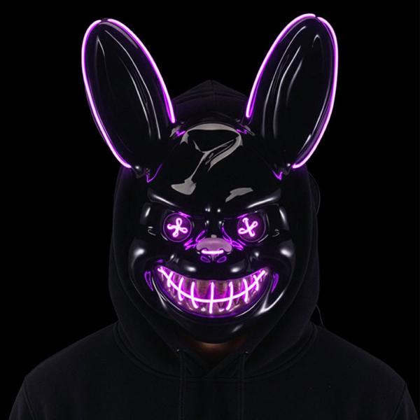 Maske Skummel Kanin med LED
