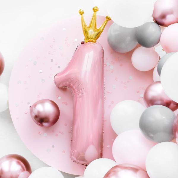 Tallballong med Krone 1 år Lyserosa