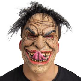 Latexmaske med Hår og Skummelt Smil