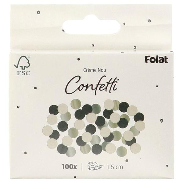 Rund Konfetti Svart/Kremhvit/Kremgul 100-pakning