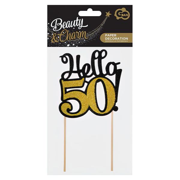 Hello 50 Kakepynt