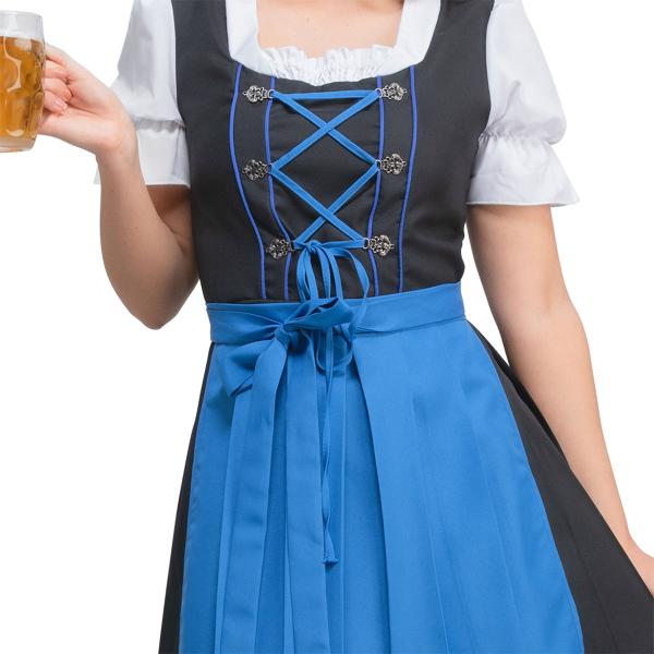Oktoberfest Dirndl Kjole Blå & Svart