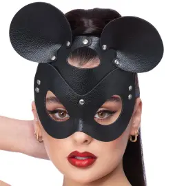 Mus Maske Svart Kunstlær