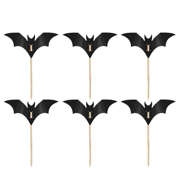 Cupcake Toppers Flaggermus 6-pakning