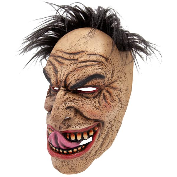 Latexmaske med Hår og Skummelt Smil