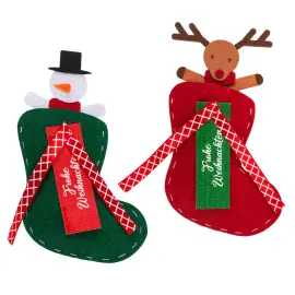 Mini Julestrømpe med Julefigur