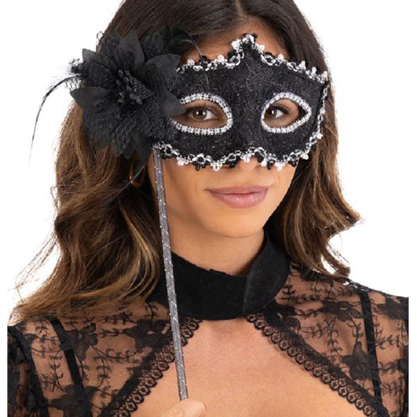 Øyemaske med Blomst og Pinne