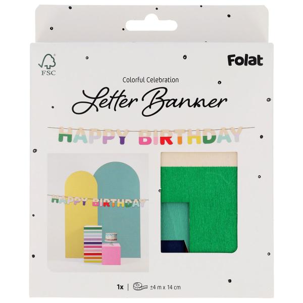 Happy Birthday Bokstavgirlander i Tre 4 m