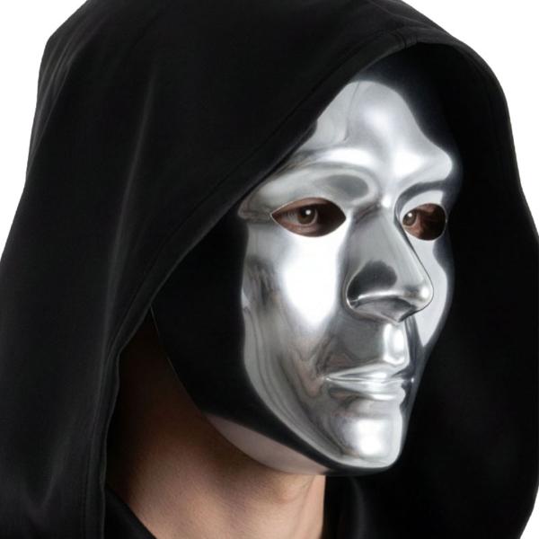 Ansiktsmaske Metallic Sølv