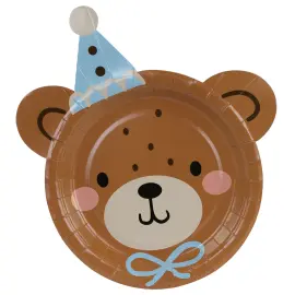 Papptallerkener Teddybj&oslash;rn 6-pakning