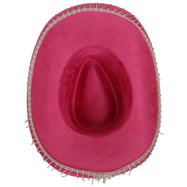 Cowboyhatt med Frynser Rosa