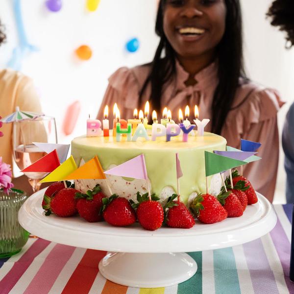 Bokstavlys Happy Birthday Stripetastic