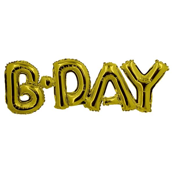 Happy B-Day 3D Folieballong Golden Dawn