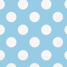 Polka Dot Lyseblå Servietter