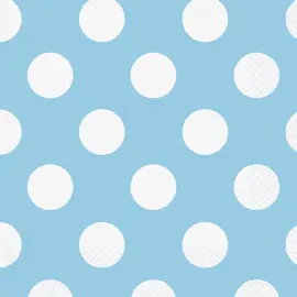 Polka Dot Lyseblå Servietter