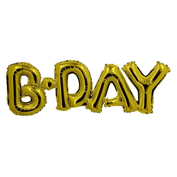 Happy B-Day 3D Folieballong Golden Dusk